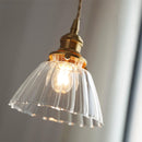 Retro Ribbed Glass Pendant Light