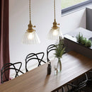 Retro Ribbed Glass Pendant Light