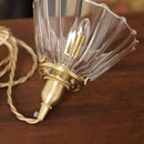 Retro Ribbed Glass Pendant Light