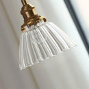 Retro Ribbed Glass Pendant Light
