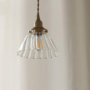 Retro Ribbed Glass Pendant Light