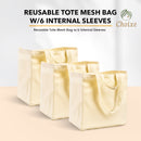 Reusable Tote Mesh Bag w/6 Internal Sleeves.