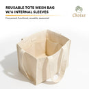 Reusable Tote Mesh Bag w/6 Internal Sleeves. by Choixe