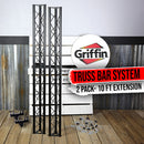 DJ Triangle Truss Extension Lighting System by GRIFFIN | Mounts on your Speaker Stands | Trussing Stage Kit for Smoke Machines & Dance Can Lights | C Clamps Mounting Brackets & Platform Hardware Set