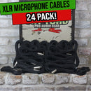 24 PACK - FAT TOAD XLR Mic Wires | 20ft Professional Pro Audio Green Microphone Cord Extension Patch with Lo-Z Connector | 24 AWG Shielded Cables & Balanced for DMX Music Recording Studio Mixer Gear