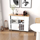 Reversible Folding Kitchen Island Cart with Wine Rack and Spice Rack by DirectDeals