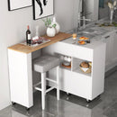 Reversible Folding Kitchen Island Cart with Wine Rack and Spice Rack by DirectDeals