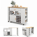 Reversible Folding Kitchen Island Cart with Wine Rack and Spice Rack by LJGDeals