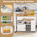 Reversible Folding Kitchen Island Cart with Wine Rack and Spice Rack by DirectDeals