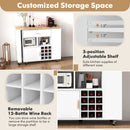 Reversible Folding Kitchen Island Cart with Wine Rack and Spice Rack by LJGDeals