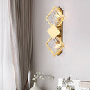 Rhombus Gold Crystal Wall Light