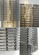 Ribbed Smoky Gray Glass Layered Wall Lamp