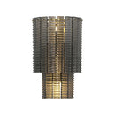 Ribbed Smoky Gray Glass Layered Wall Lamp