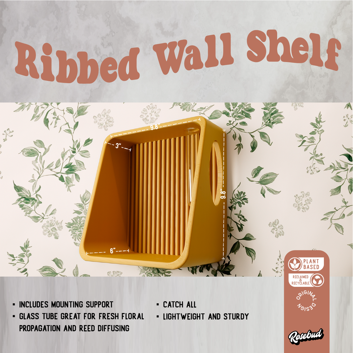 Modern Floating Wall Shelf, Propagation or Reed Diffuser, photo 3 of 20