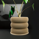 Ribbed Bubble Plant Pot With Drainage and Saucer