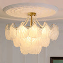 Ribbed Glass Shell Pendant Chandelier