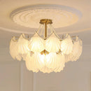 Ribbed Glass Shell Pendant Chandelier