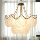 Ribbed Glass Shell Pendant Chandelier