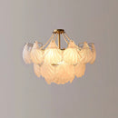 Ribbed Glass Shell Pendant Chandelier