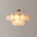 Ribbed Glass Shell Pendant Chandelier