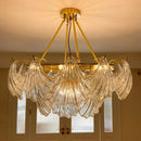 Ribbed Glass Shell Pendant Chandelier