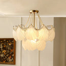 Ribbed Glass Shell Pendant Chandelier