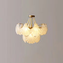 Ribbed Glass Shell Pendant Chandelier