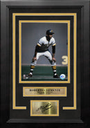 Roberto Clemente On Base Pittsburgh Pirates 8" x 10" Framed Baseball Photo with Engraved Autograph by Dynasty Sports & Framing