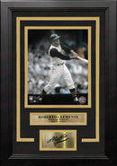 Roberto Clemente Swinging Action Pittsburgh Pirates 8" x 10" Framed Photo with Engraved Autograph by Dynasty Sports & Framing