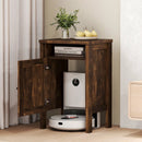 Robot Vacuum Storage Cabinet with Door and Open Shelf for Living Room Bedroom by LJGDeals