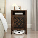 Robot Vacuum Storage Cabinet with Door and Open Shelf for Living Room Bedroom by LJGDeals
