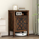 Robot Vacuum Storage Cabinet with Door and Open Shelf for Living Room Bedroom by LJGDeals
