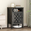 Robot Vacuum Storage Cabinet with Door and Open Shelf for Living Room Bedroom by LJGDeals