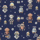 Robot Adventure Wallpaper in Navy