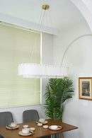 Rectangular Alabaster Round Chandelier