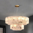 Rectangular Alabaster Round Chandelier
