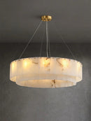 Rectangular Alabaster Round Chandelier