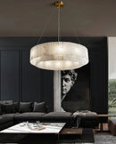 Rectangular Alabaster Round Chandelier