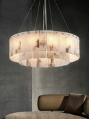 Rectangular Alabaster Round Chandelier