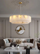 Rectangular Alabaster Round Chandelier