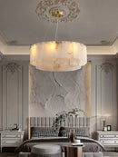 Rectangular Alabaster Round Chandelier