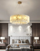 Rectangular Alabaster Round Chandelier