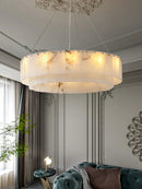 Rectangular Alabaster Round Chandelier