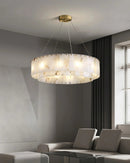 Rectangular Alabaster Round Chandelier