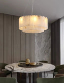 Rectangular Alabaster Round Chandelier