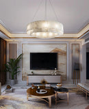 Rectangular Alabaster Round Chandelier