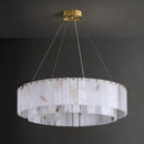 Rectangular Alabaster Round Chandelier