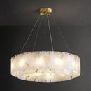 Rectangular Alabaster Round Chandelier