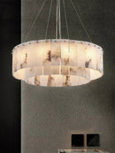 Rectangular Alabaster Round Chandelier