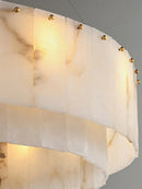 Rectangular Alabaster Round Chandelier